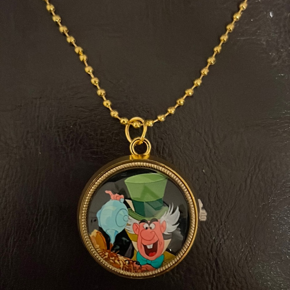 Alice in Wonderland Pocket Watch Necklace (Mad Hatter)